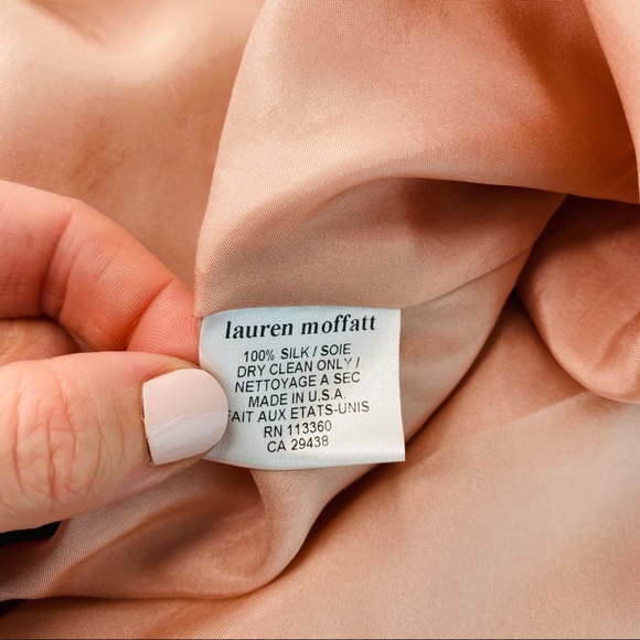 Lauren Moffatt Silk Button Dress Blush ROSE Gold - Picture 6 of 11